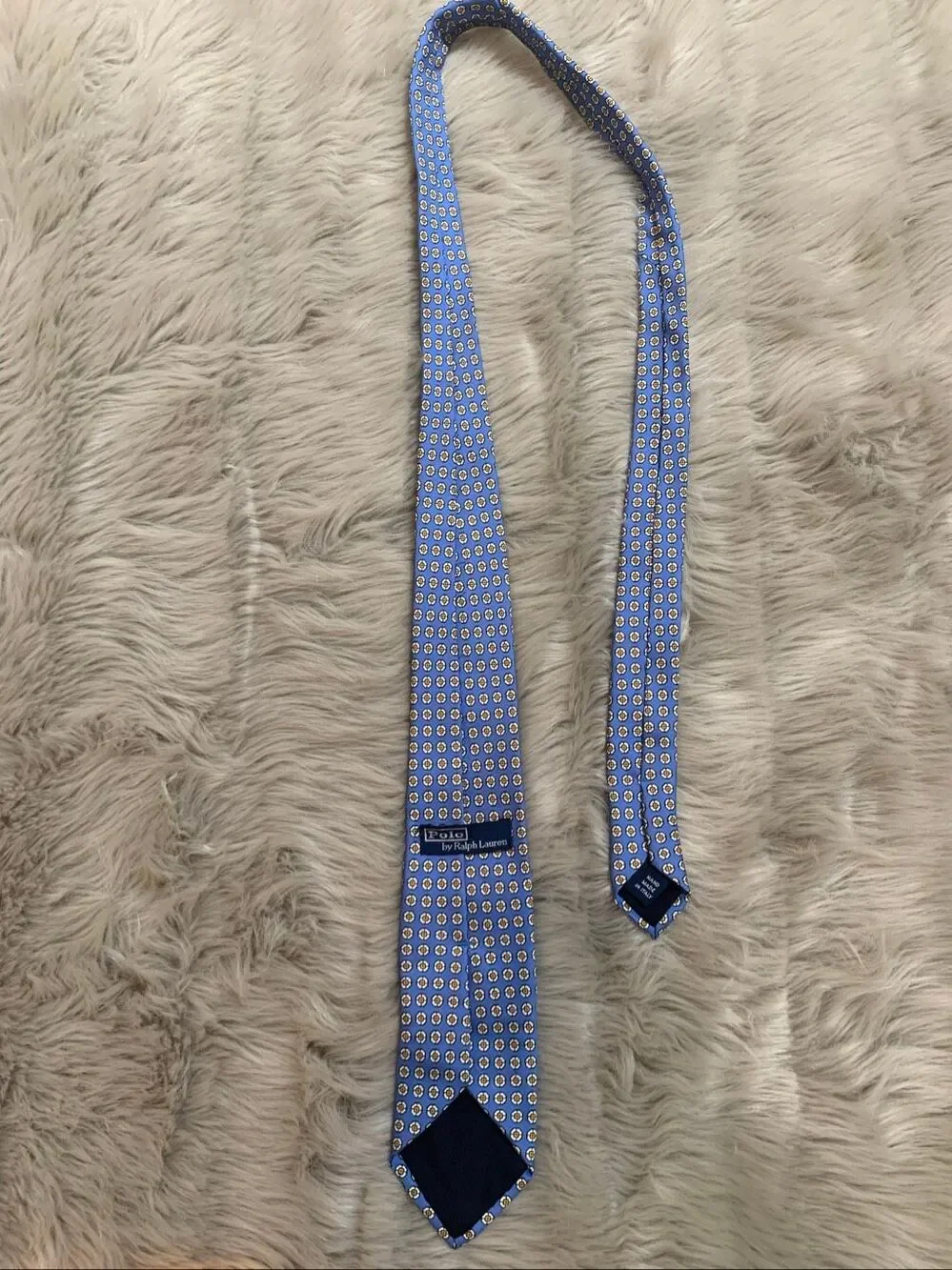 POLO by Ralph Lauren Blue and Yellow Silk Tie